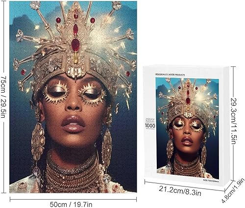 Miniatura 7 de Rompecabezas para adultos y familia, rompecabezas de 500 piezas africano I Am Afro Queen Woman Afro American Formación negra Juegos familiares de