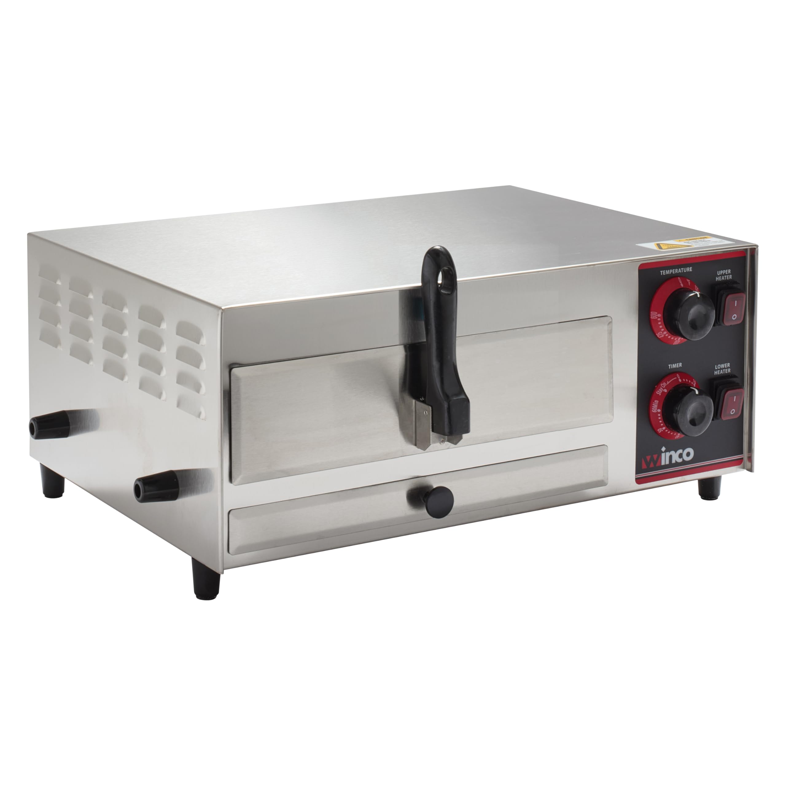 Winco Electric Commercial-Grade Pizza Oven | Dual heating elements ensure even baking 60 minute timer with bell alert Great for Roasting Reheating and Foodservice product thumbnail 5