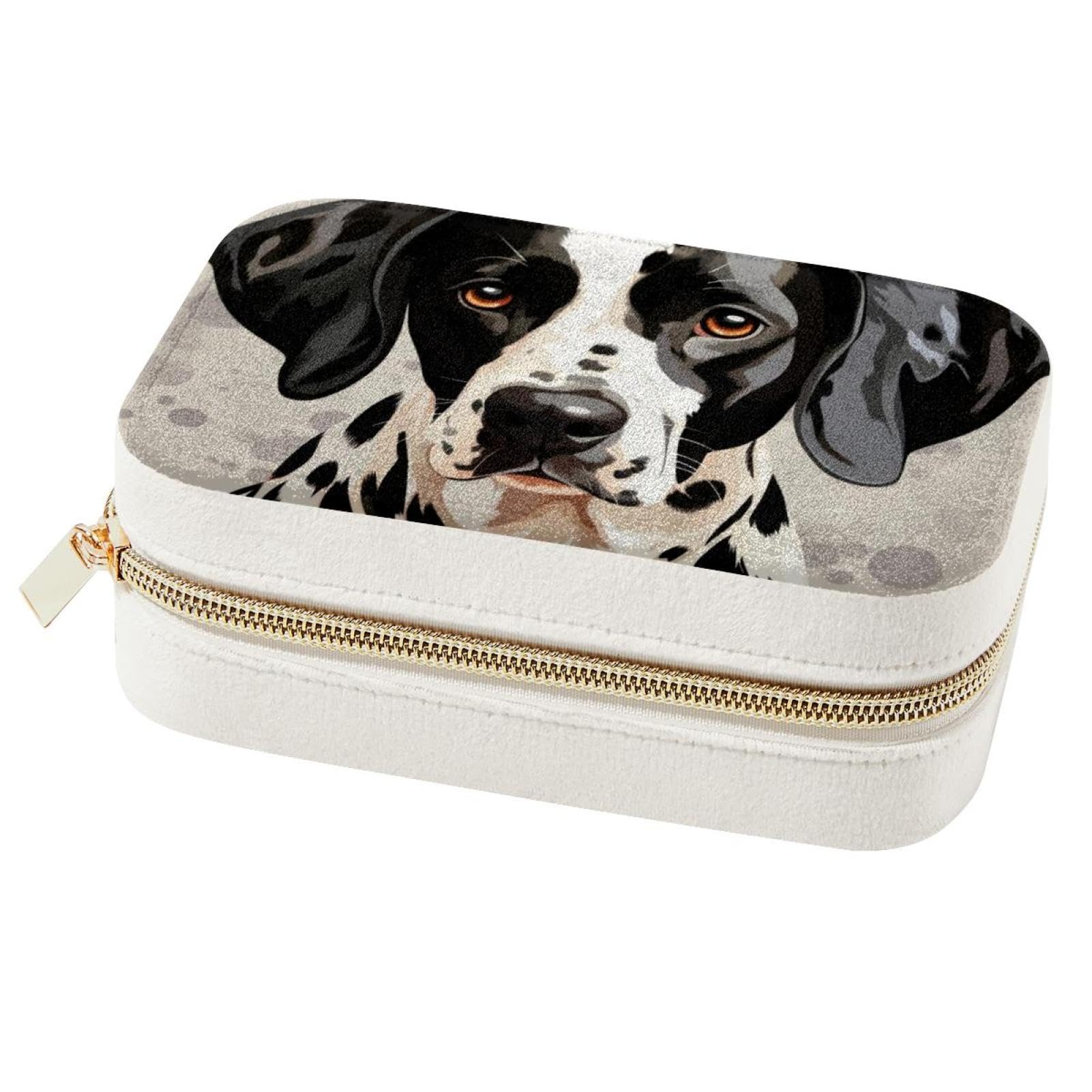 Boîte à bijoux en velours dalmatien protectrice et organiseur de bracelets