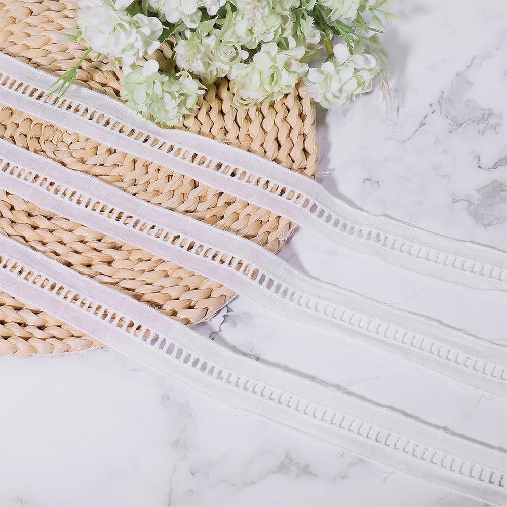 CHGCRAFT 16 metri di filo di cotone scala decorazione ricamato a vuoto ricamo ricamo ricamato con pezzi di ricamo ricamato bordo decorazione abbigliamento accessori DIY decorazione sposa di nozze