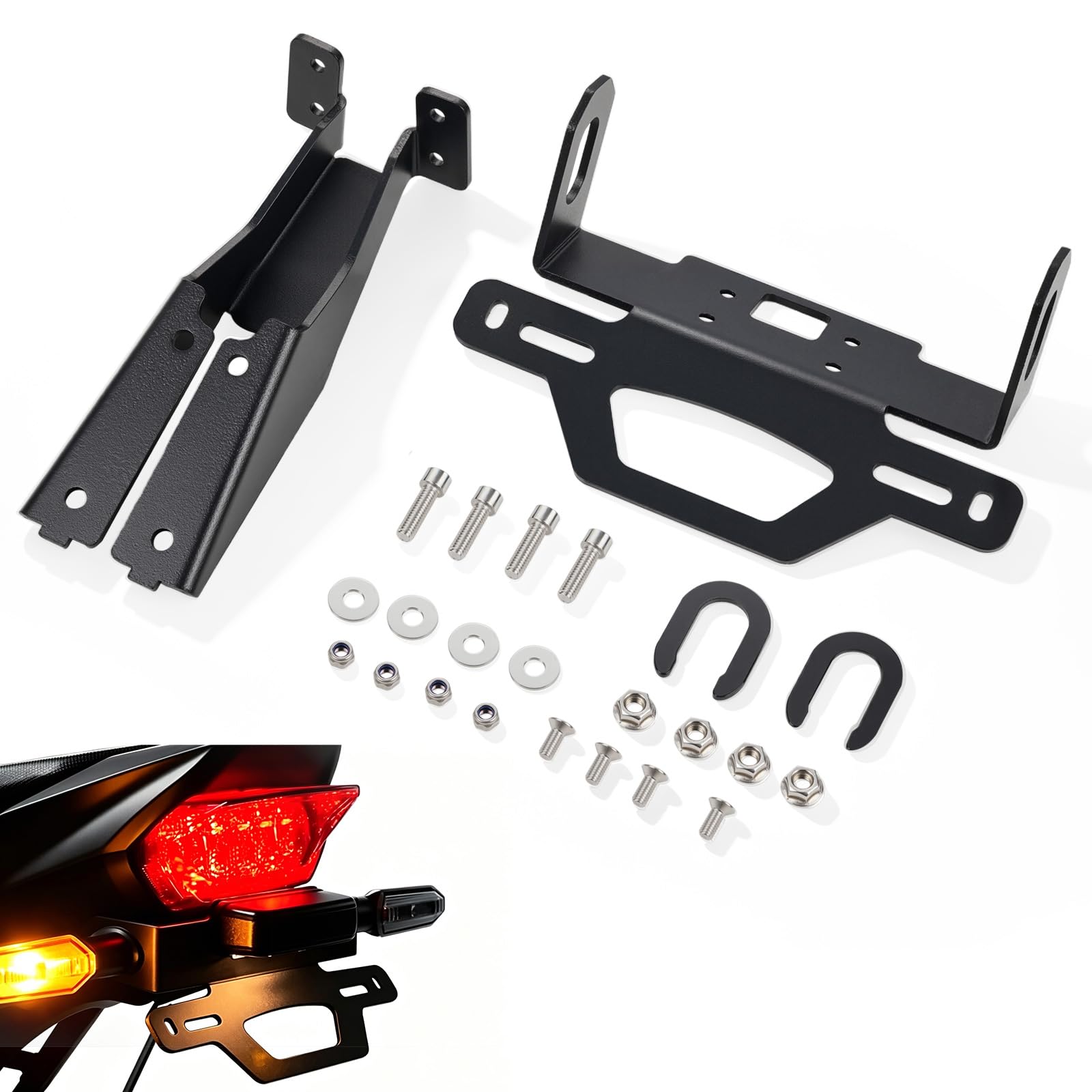 Portatarga Moto Supporto Targa Moto in Alluminio per Honda CB500 Hornet 500 2024-2025 CB750 Hornet 750 2023-2025 Naked