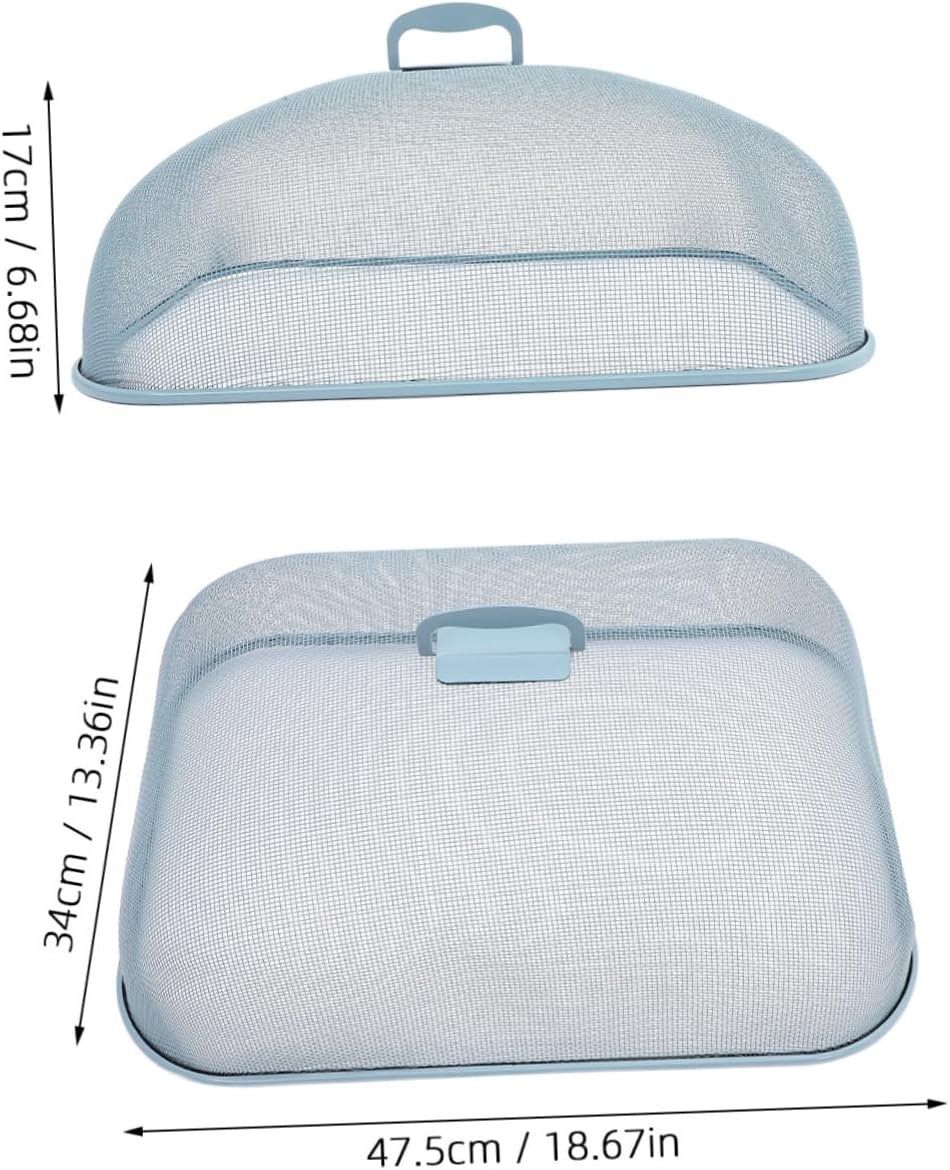 STOBAZA Metal Rectangular Food Cover Tent Reusable Iron Mesh Food Protection Handle Design for Outdoor Picnics Dining Table Use