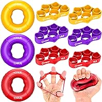 Vista 8 de FitBeast Entrenador de fuerza de agarre, ejercitador de dedos, fortalecedor de antebrazo, kit de 9 piezas, fortalecedor de agarre de mano fuerza