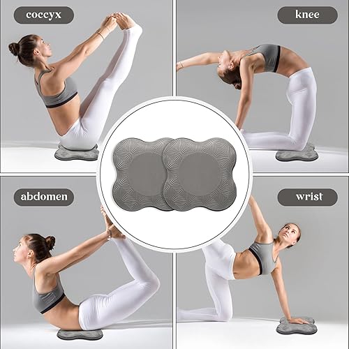 Miniatura 4 de Paquete de 2 cojines de yoga para rodillas y codos, espuma extra gruesa para rodillas, codos, muñecas, manos y cabeza, almohadillas de pilates y