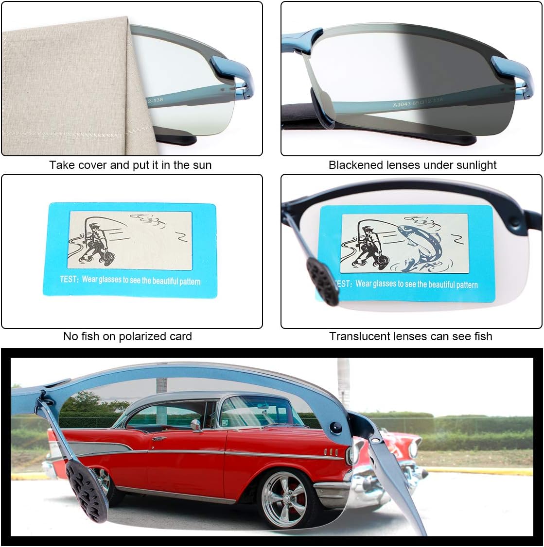 Polarized Photochromic Sunglasses for Men - UV Protection and Lightweight Sun Glasses for Driving Fishing - Image 7