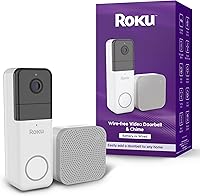 Roku Wireless Video Doorbell & Chime: 1440p HD Night Vision, Ultrawide 150° View, Motion Detection, Alexa/Google Compatible + 3 Months Free Subscription