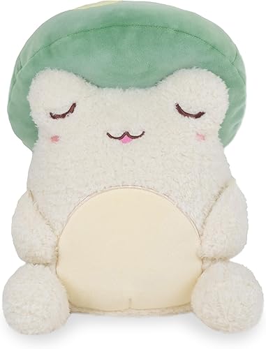 Cuddle Barn PlushGoals - Toady Toadstool Wawa The Froggie - Peluche de rana suave kawaii, 9 pulgadas