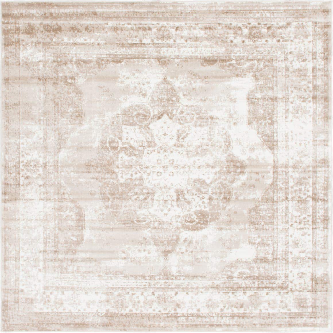Unique Loom Sofia Collection Area Rug - Salle Garnier (7' 10" Square, Beige/ Ivory)