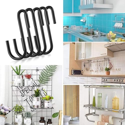 Miniatura 2 de 10 ganchos en forma de S, ganchos resistentes, ganchos de metal para colgar ollas y sartenes, tazas de café, utensilios, ropa, jeans, toallas en