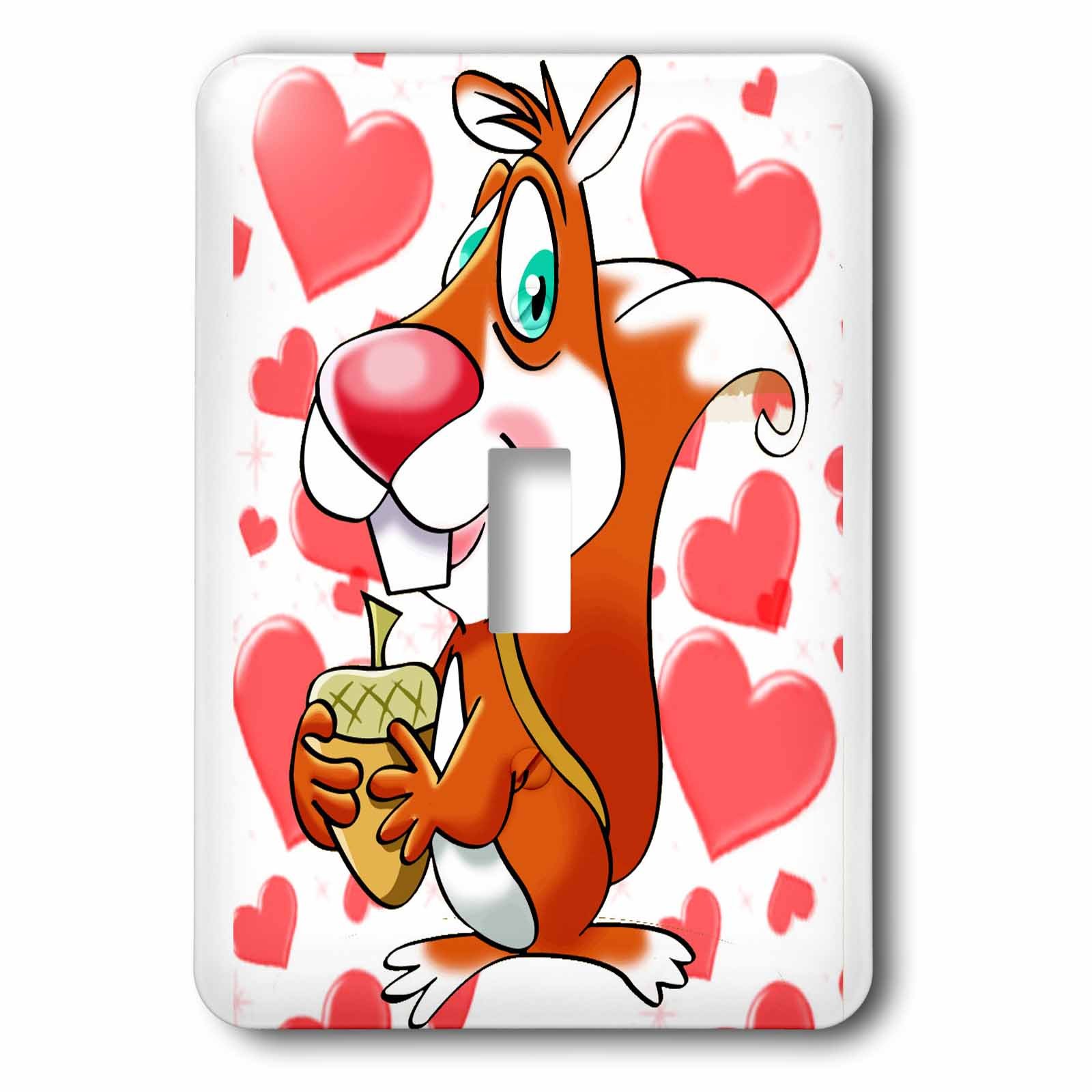 Interrupteur à bascule simple I Love Squirrels 3dRose lsp_204542_1 pour décoration murale