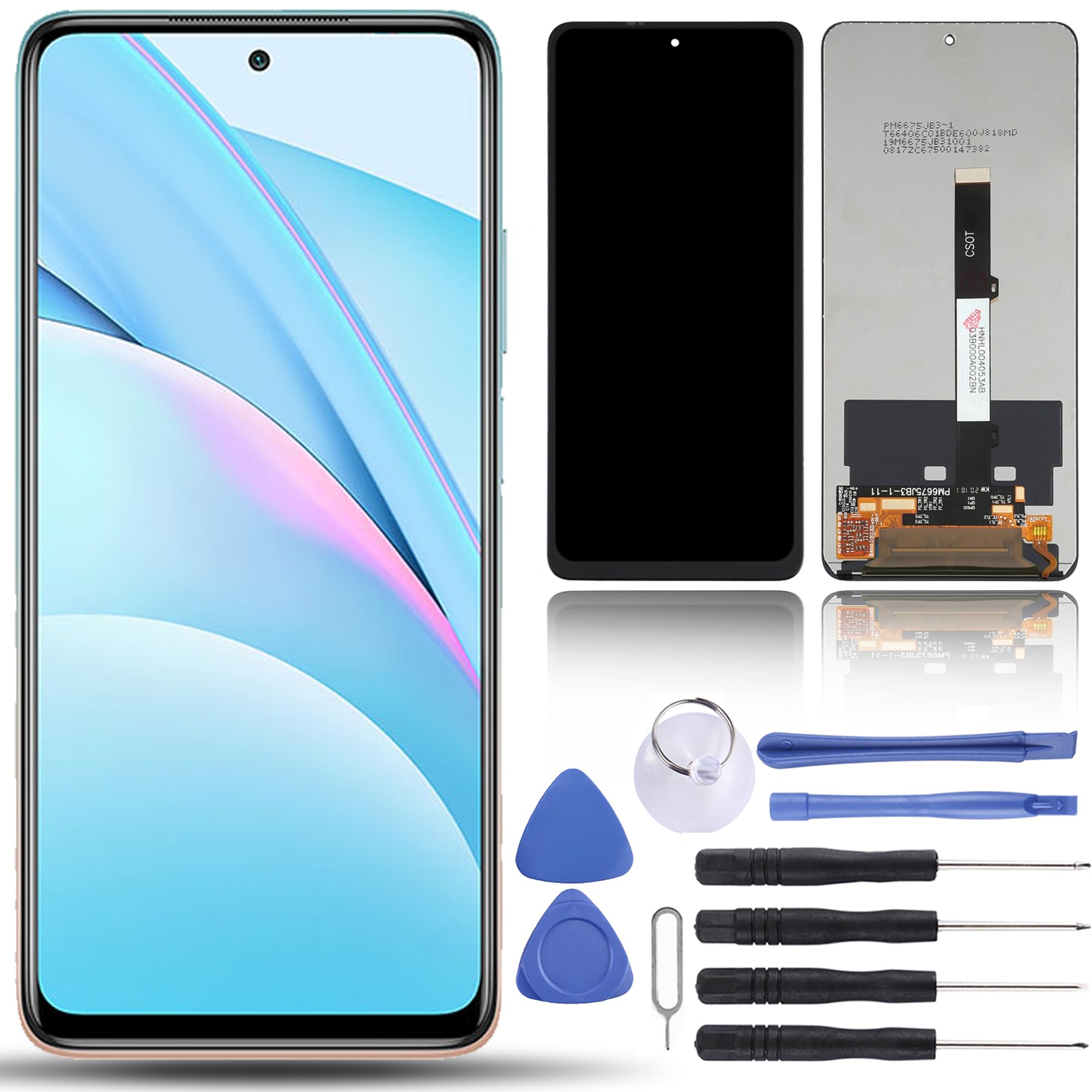 DIGI4U LCD Screen Replacement for Xiaomi Mi 10T Lite 5G/Redmi Note 9 Pro 5G/Poco X3 M2007J17G, 6.67 inch Touch Display Digitizer Assembly No Frame Black, with Repair Tools for Xiaomi LCD