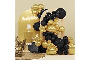 PartyWoo 140 Pack Black and Gold Balloons