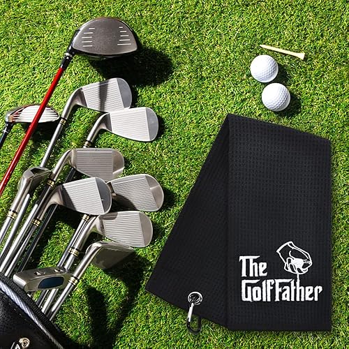 Miniatura 4 de Hafhue The GolfFather - Divertida toalla de golf, regalos de golf para hombres y mujeres, accesorios de golf para hombres o mujeres, regalos de