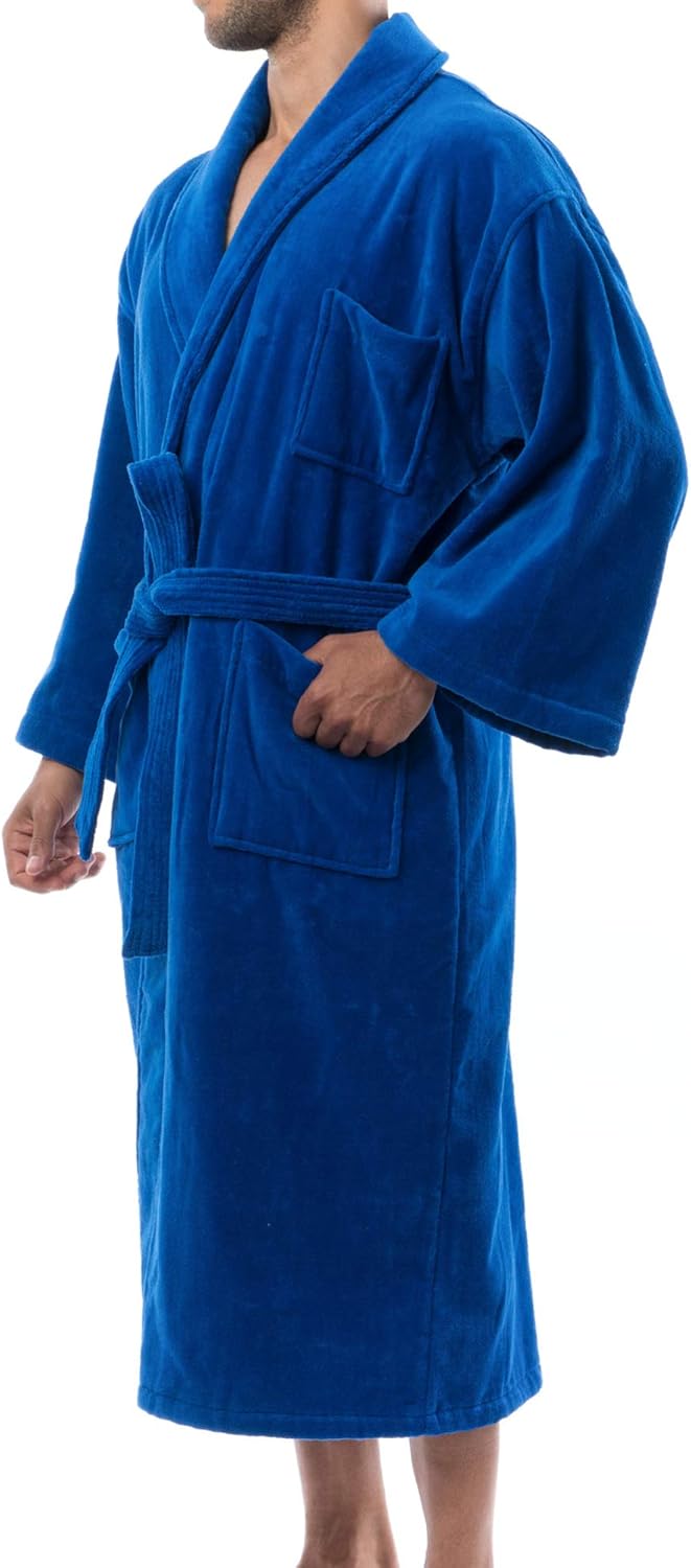 Alpine Swiss Pure Cotton Mens Terry Cloth Bathrobe Super Absorbent Spa Robe - Image 6