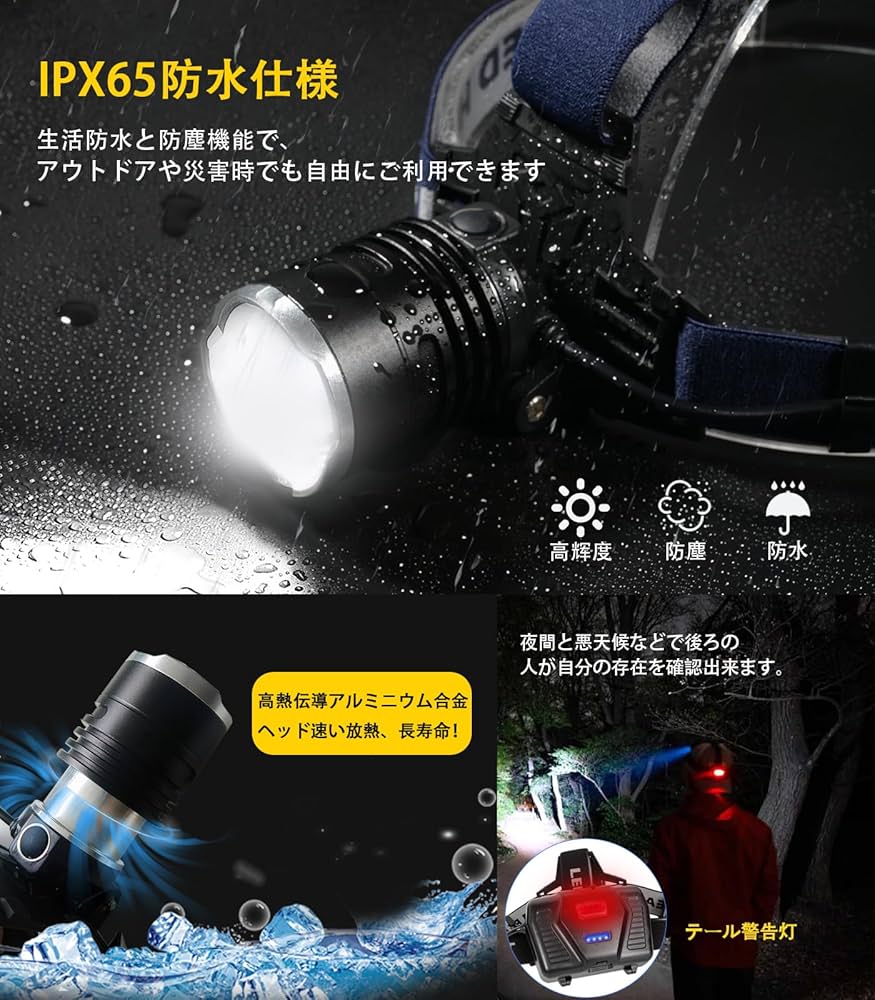ヘッドライトCREE XHP199 1000000ルーメン ヘッドランプ 71EZWqopEXL._AC_SY200_QL15_.jpg