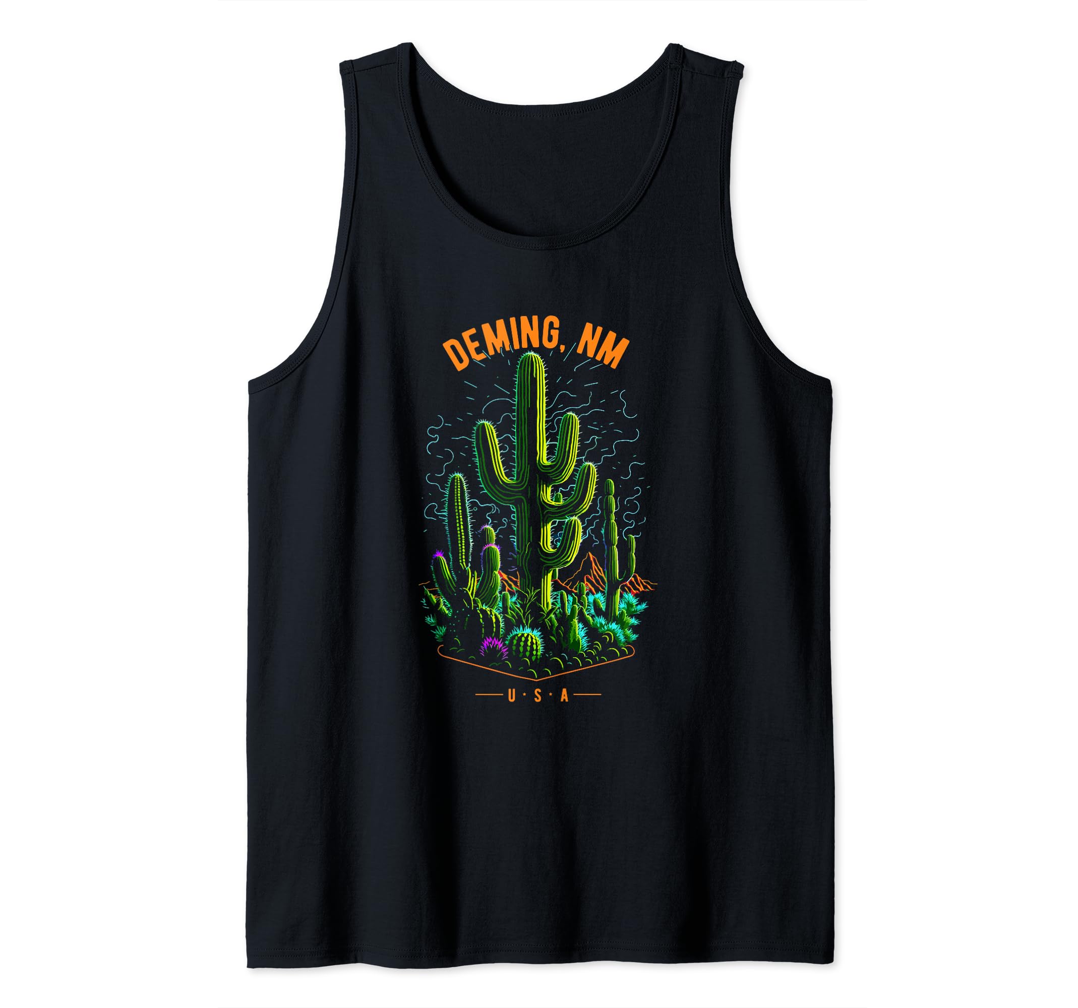 Deming, NM, USA Cactus Desert Scene Design Tank Top