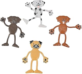 Fun Express Dog Bendable Toy Assortment - Party Favor and Toys - Bulk Set of 24, Comes with 4 Different Breeds