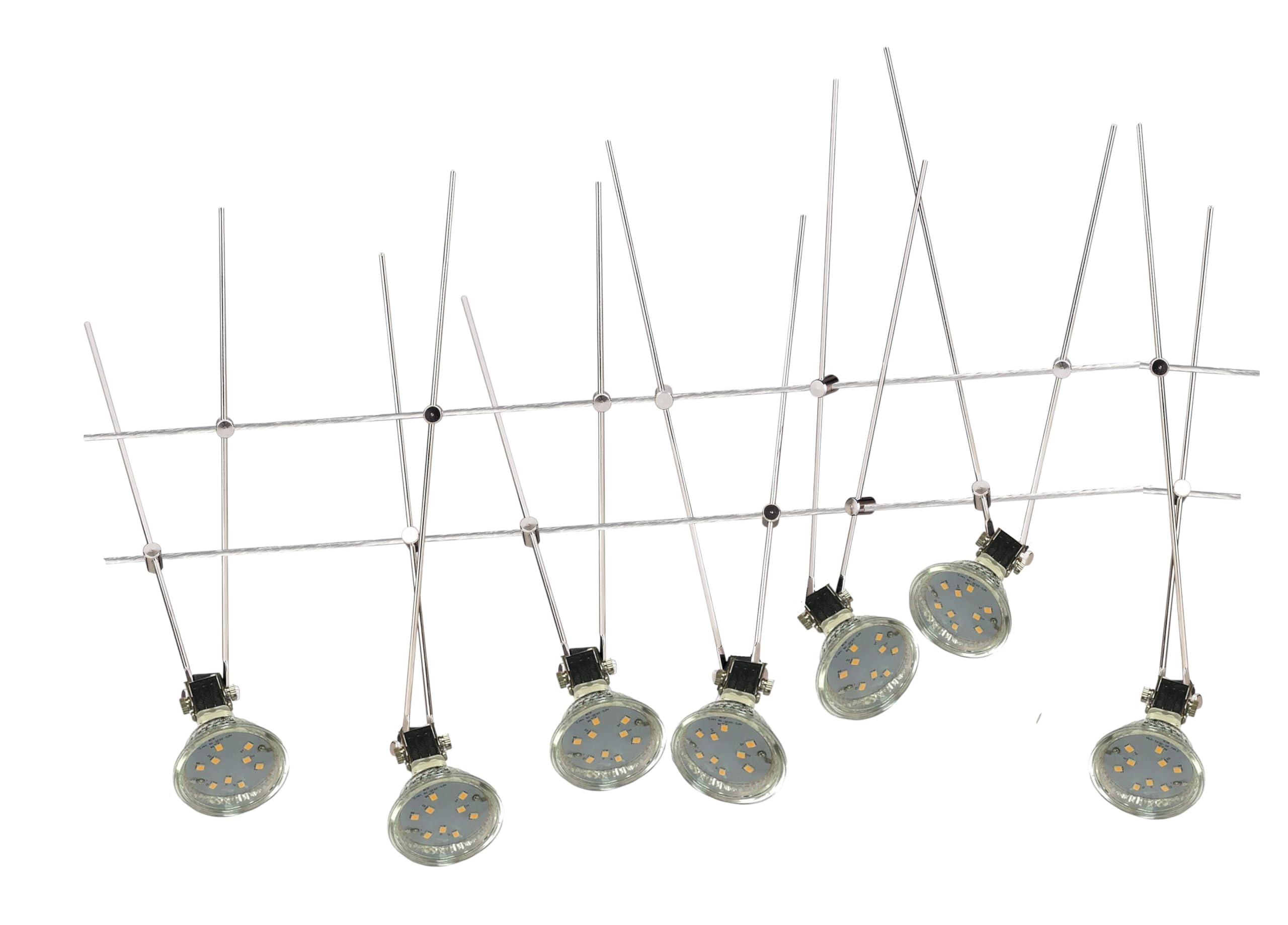 Moderne LED-Seilsystem-Strahler-Spotleuche-Schienensystem 7 x 3 Watt Decken-Wand-Schaufenster-Leuchte Spotlampe Spotligh (7 - flammig)