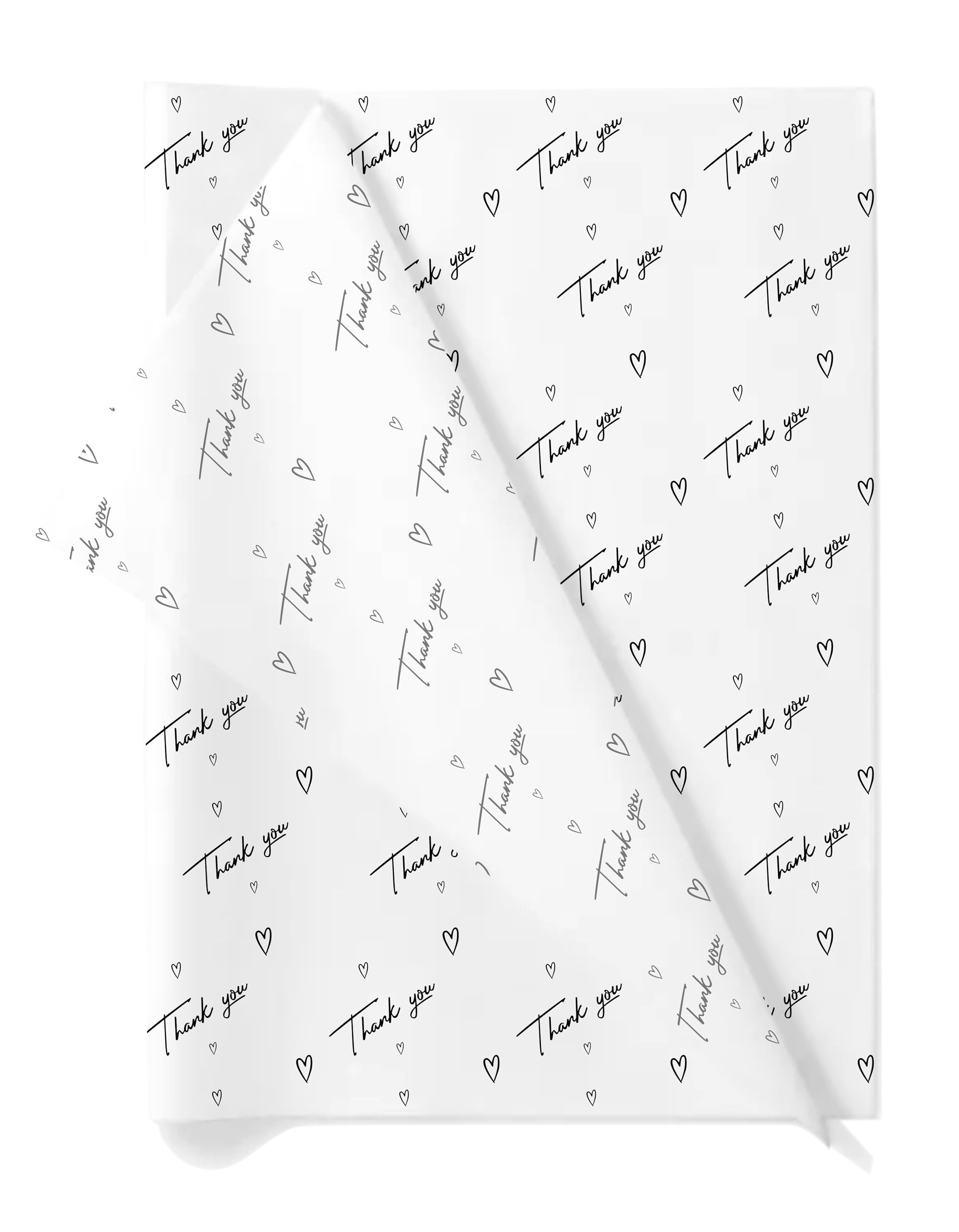 TOWNBUS - Pack of 50 Sheets Thankyou Printed Tissue Paper | 14 x 19 Inch | 18 GSM Gift Wrapping Paper | Acid-Free, Recyclable Decorative Paper for Gift Packing, Bag Filling & DIY Crafts