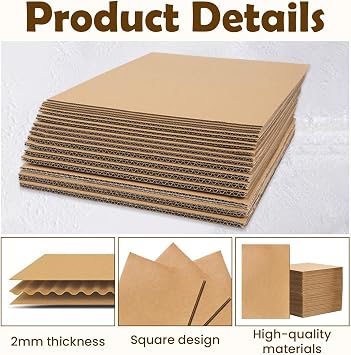 Haploon Corrugated Cardboard Sheets 30 Pack Large Flat Packaging Inserts | 23.6x16.5 Inches Shipping Flat Separators, Squares Panels for Shipping Packing Mailing, DIY Craft Arts Protective Pads