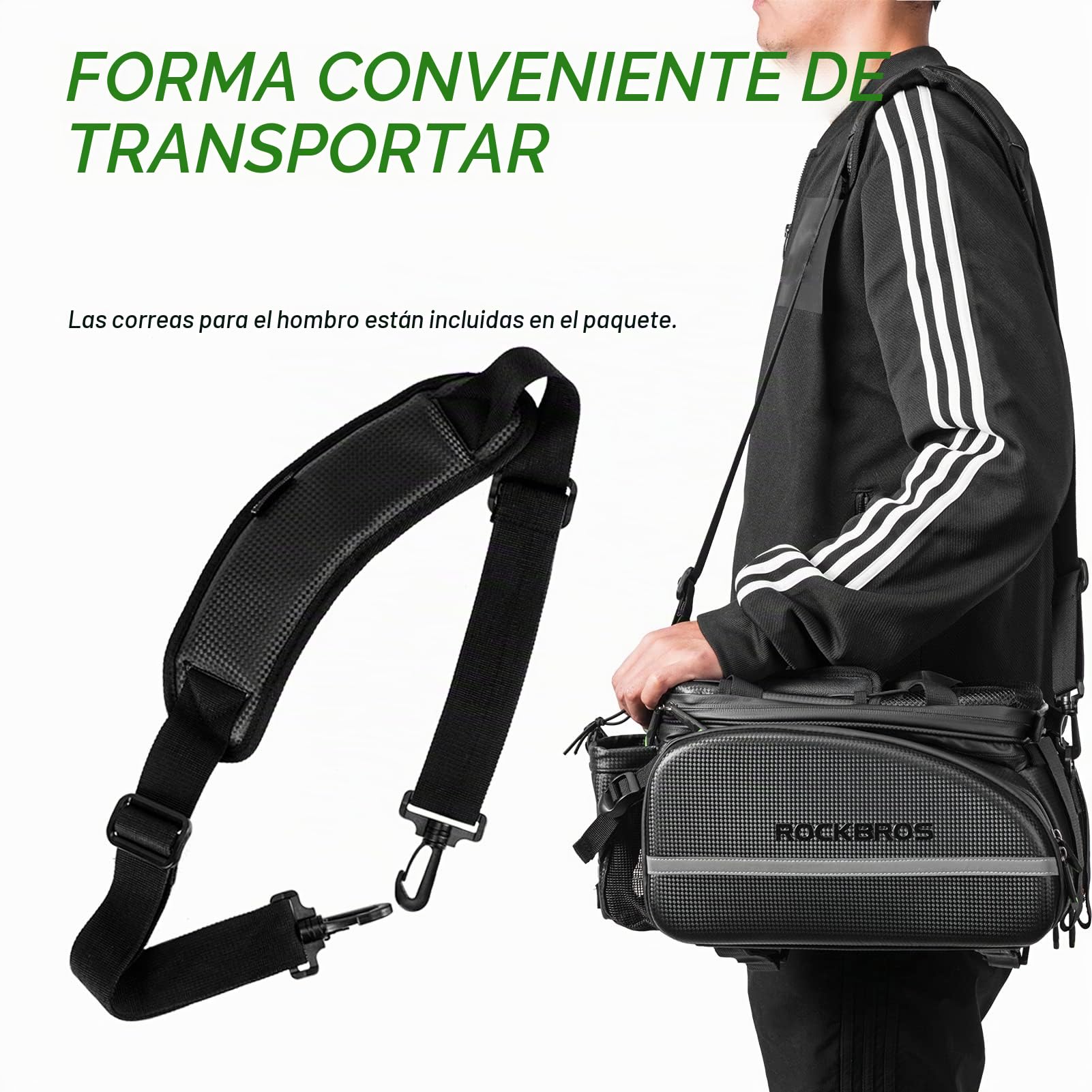 ROCKBROS Bolsa para Asiento Trasero Portaequipajes Impermeable para Bicicleta con Funda Extensible Alforjas para Viajes MTB Bici de Carretera