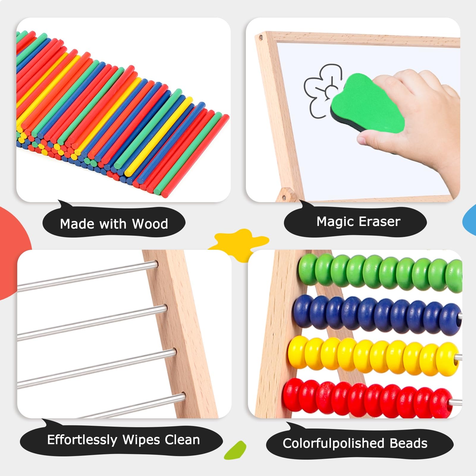 Letras y números magnéticos, ábaco para niños, matemáticas, imanes de nevera, caballete para niños, imanes del alfabeto, letras magnéticas del alfabeto, juguetes educativos de aprendizaje, regalos 6