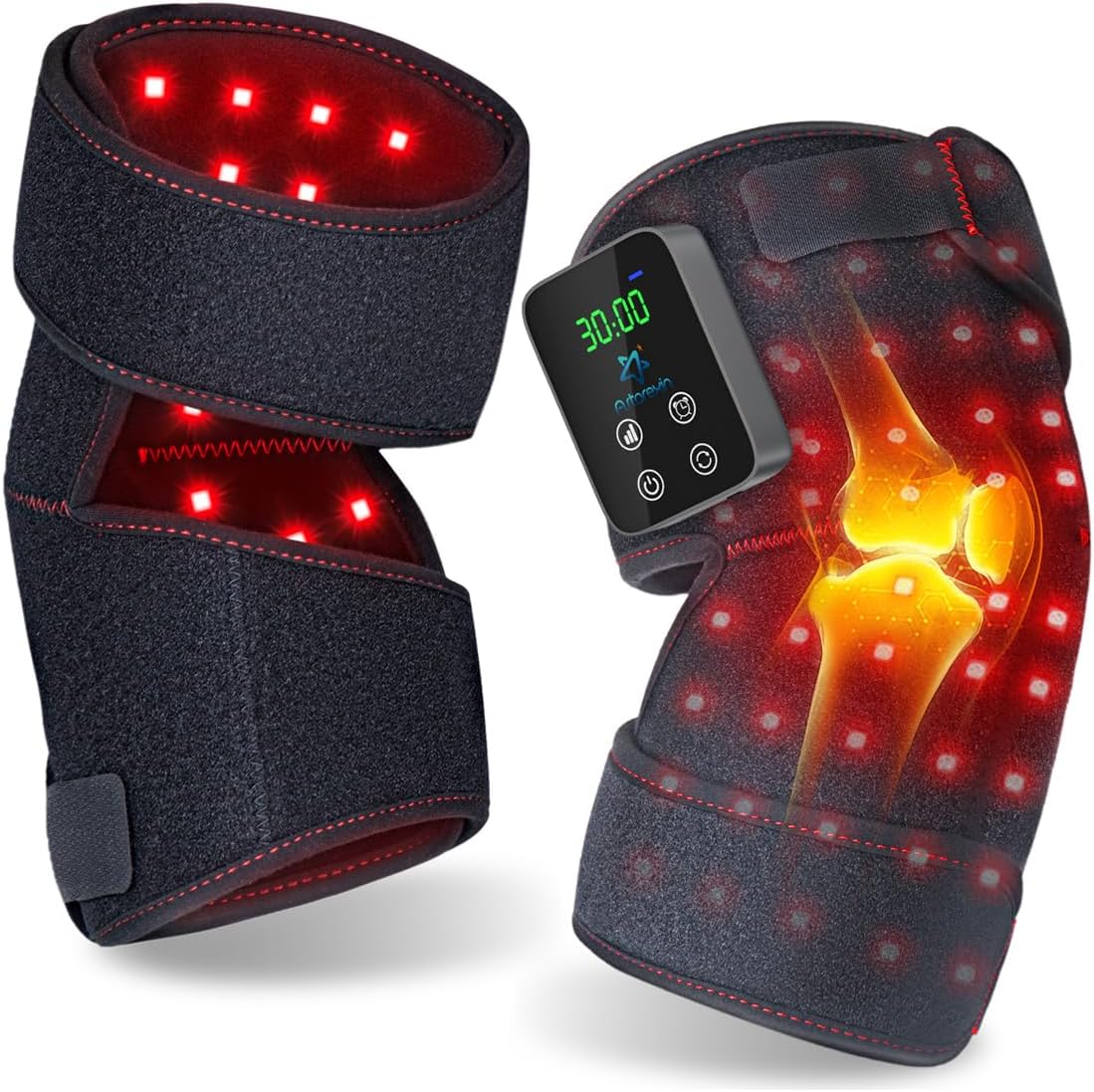 Red Light Therapy Knee Brace Wireless Rechargeable with Pulse & Heating Modes, 660nm & 850nm Near-Infrared Light for Knee, Elbows & Shoulders Ideal for Elderly & Athletes FSA HSA Eligible - Image 9