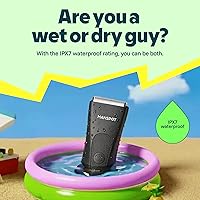 Vista 5 de MANSPOT Manscape - Recortadora de pelo de ingle y vello púbico p/hombres, afeitadora eléctrica, con 4 protectores, cabezales de cuchilla de cerámica