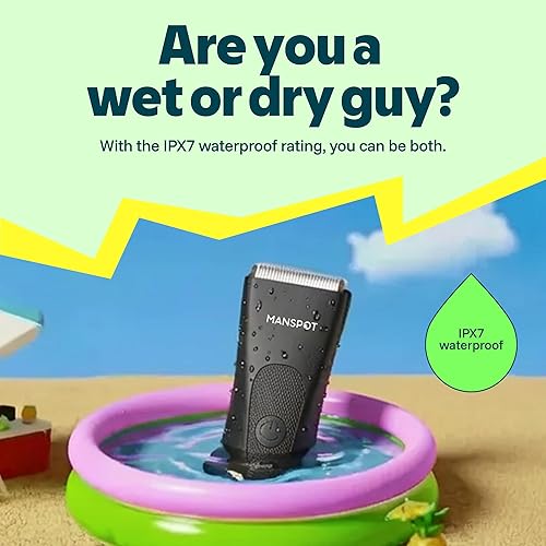 Miniatura 5 de MANSPOT Manscape - Recortadora de pelo de ingle y vello púbico p/hombres, afeitadora eléctrica, con 4 protectores, cabezales de cuchilla de cerámica