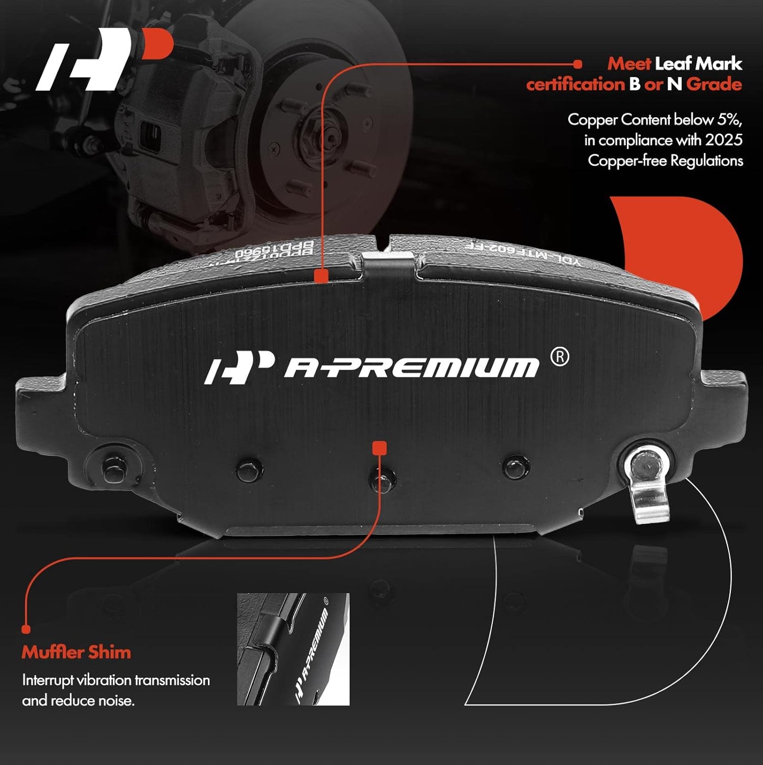 A-Premium 12.91 inch(328 mm) Rear Solid Disc Brake Rotors + Ceramic Pads Kit Compatible with Select Dodge, Chrysler, Volkswagen and Ram Models - Grand Caravan, Town & Country, Journey, C/V, Routan