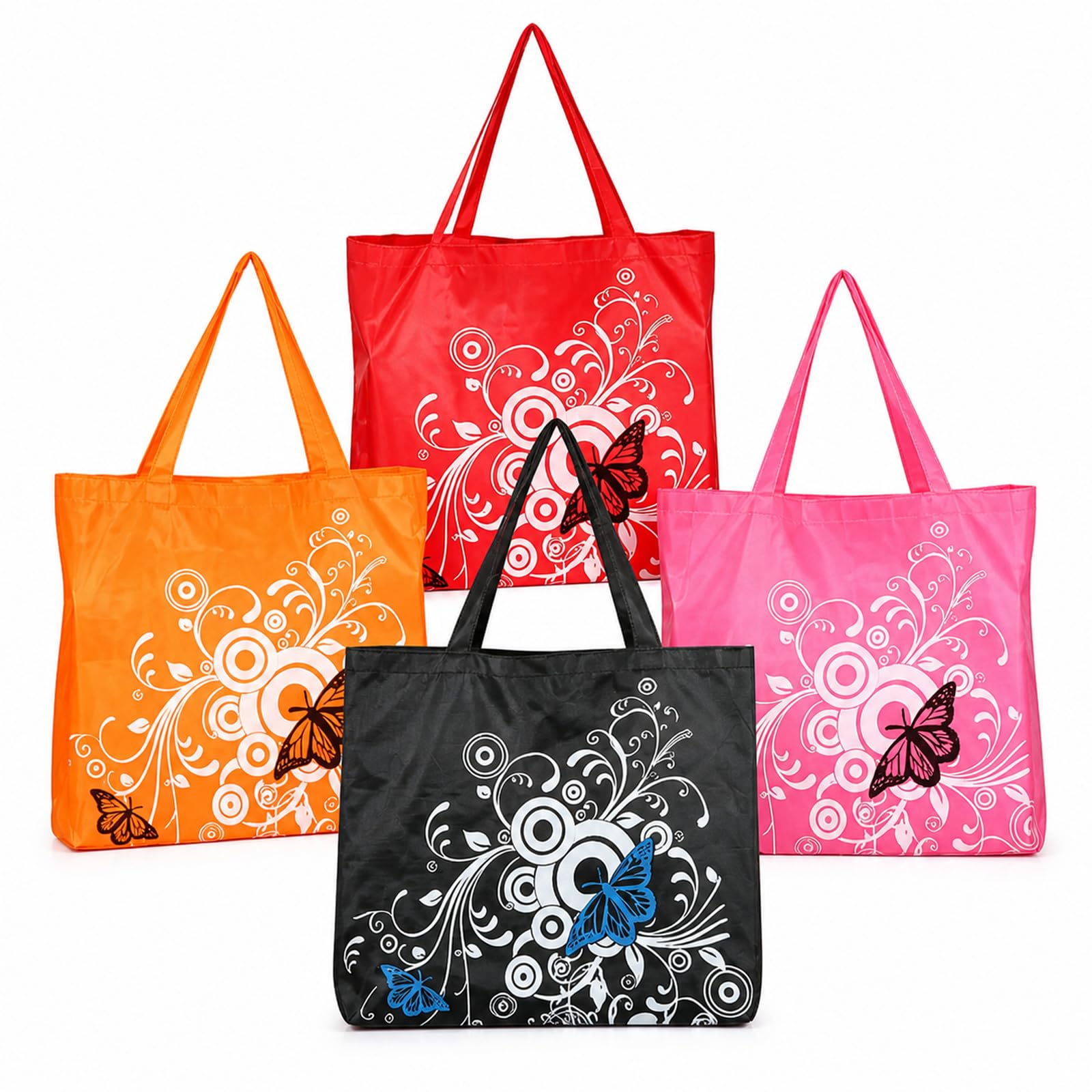 Ufyuayig 4-Pack Foldable Shopping Bags, Reusable Grocery Bags