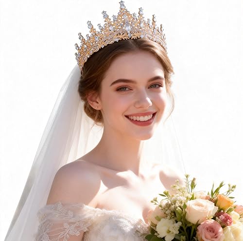 Miniatura 2 de Kamirola Diadema de coronas y tiaras de cristal para niñas o mujeres, fiesta de cumpleaños, boda, graduación, novia, Halloween, Navidad (TR19)