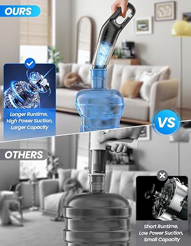 Miniatura 5 de Aspiradora de mano inalámbrica, succión de alta potencia de 26,000 Pa, aspiradora portátil recargable para el hogar, pelo de mascotas, teclado y