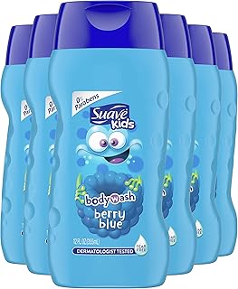 Suave Tear Free Berry Blue Body Wash 12 oz , (Pack of 6)