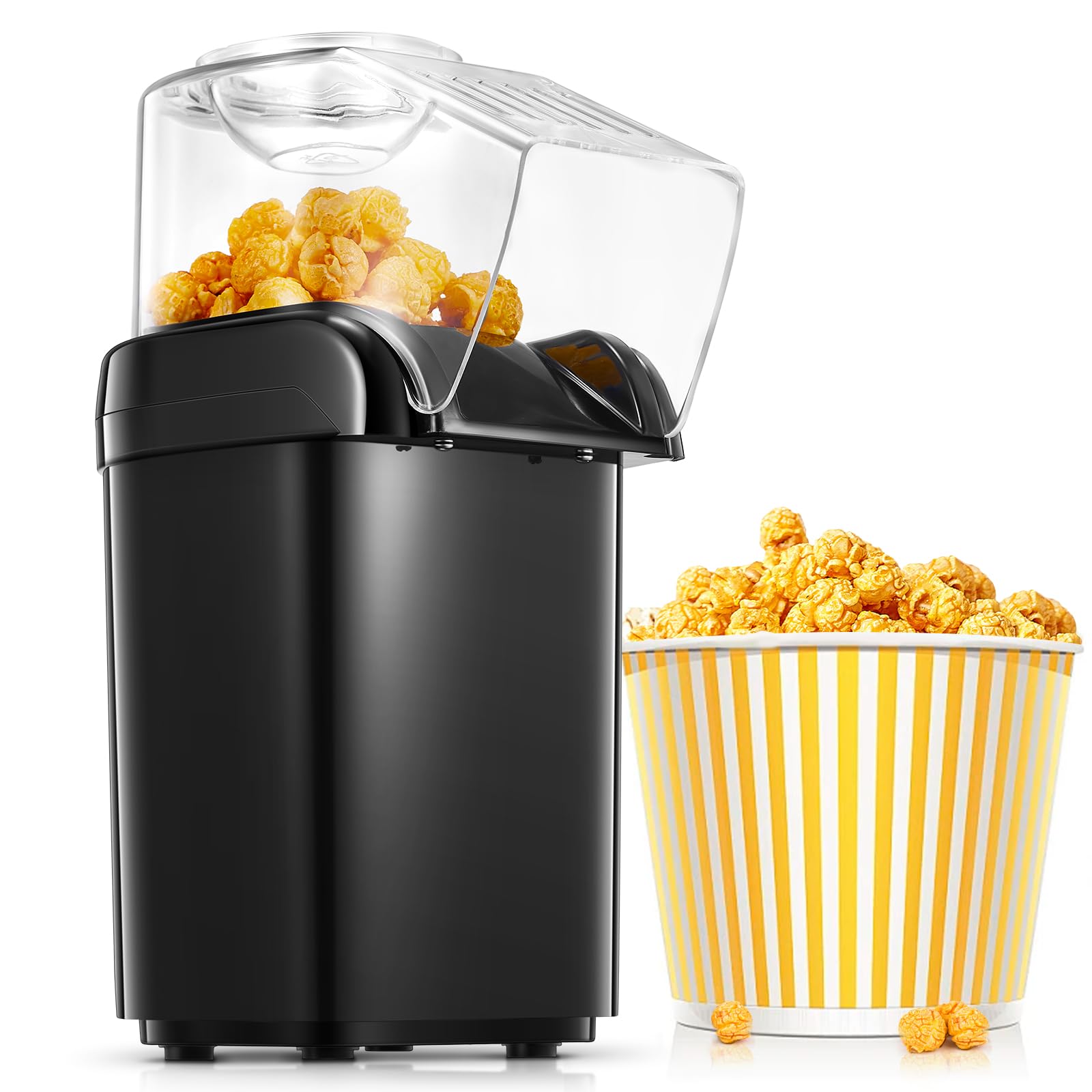 Popcorn Maker, Popcorn Machine with Hot Air Circulation, 1200W Popcorn Popper, Homemade Fresh Popcorn, 3 Minute Quick Popping, Includes Measuring Cup-picture-13