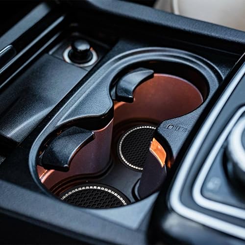 Miniatura 2 de Paquete de 4 posavasos para automóvil, posavasos universales con diamantes de imitación para automóvil, accesorios interiores de automóvil para