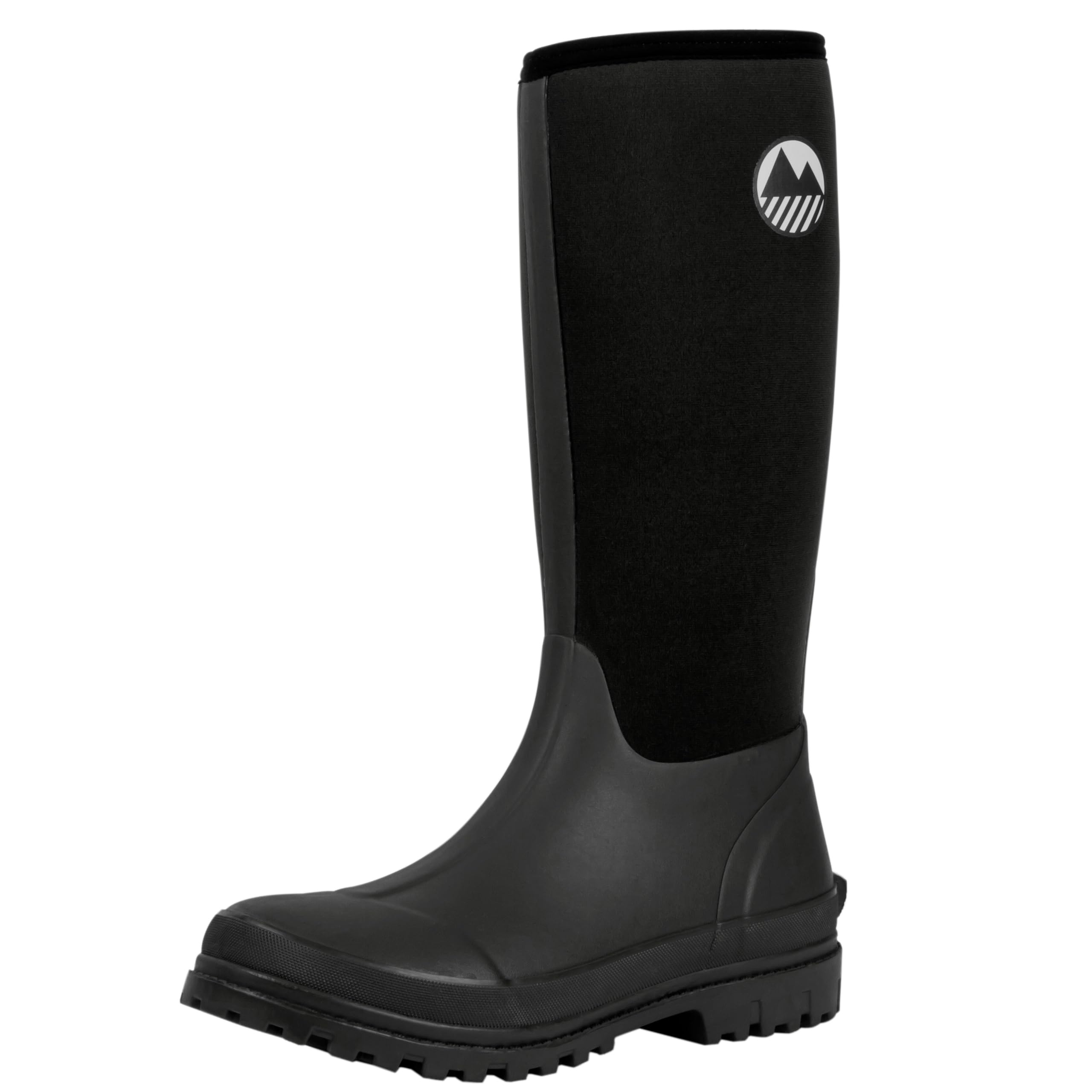 Men's Rydal Neoprene Insulated Rubber Mucker & Yard Wellington Boots Warm Lined Fully Knee High Waterproof Wellies with Steel Shank in Black & Moss Green