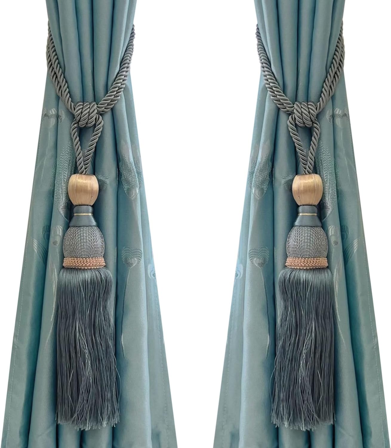 Selling Wonderful Curtain Holdbacks Curtains Tiebacks Home Decorative Braided Buckle Fastener Accessories Window Drapery Ball Tassels Tiebacks, Set of 2(Pink)