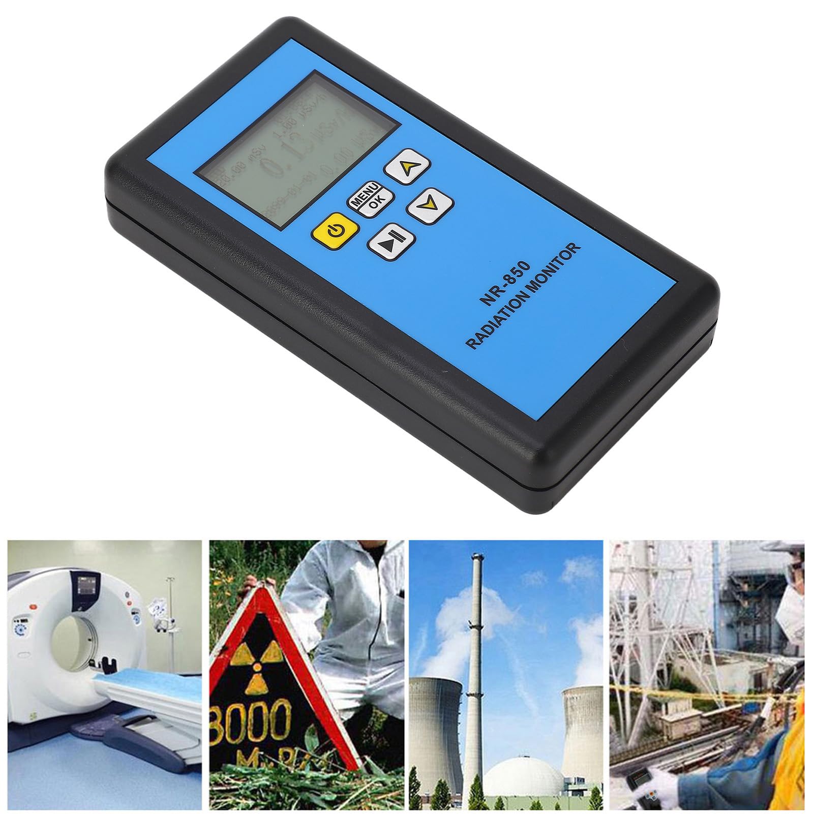Duokon Strahlungsdetektor-Dosimeter mit Geigerzählerrohr, NR 850 Nuklearstrahlungsmonitor 0,00 Bis 1000 μSv H, LCD-Alarm für den Einsatz in Heiminspektionslaboren in Kernkraftwerken