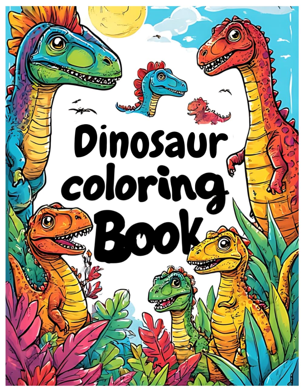 Jade Studio | Kids Colouring Book | A4 Dinosaur Colouring Book | 50 pages