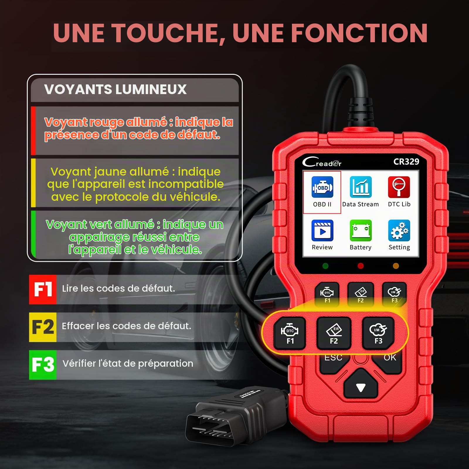 LAUNCH Valise Diagnostic Auto CR329 – Scanner OBD2 Moteur