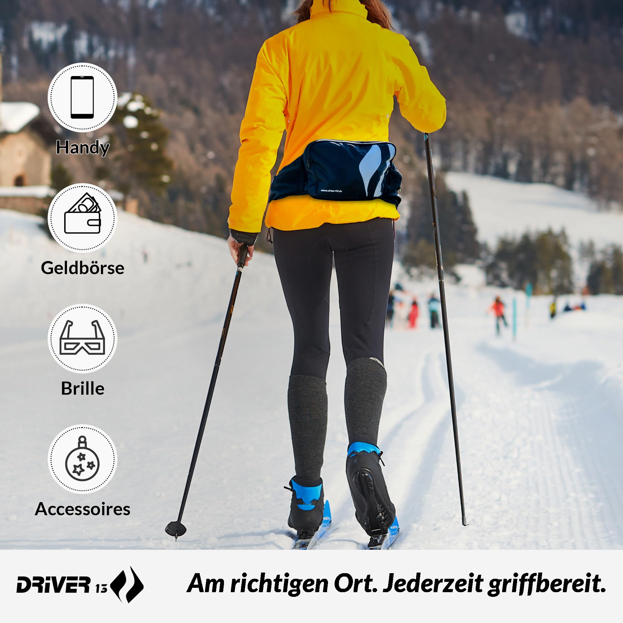 Driver13 Hipo Pack – nerka 3 l, saszetka biodrowa do roweru, trekkingu i trailu, kieszonki wewnętrzne, klips na klucze, czarna