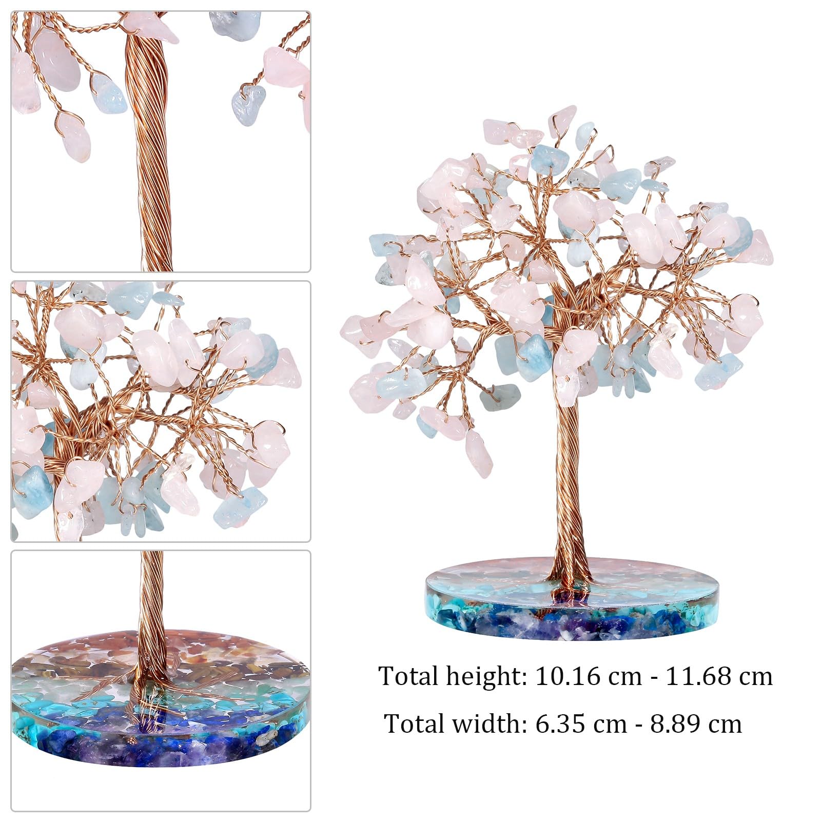 Nupuyai Ornamento da appendere all'albero della vita a ferro di cavallo, pietre curative Reiki, cristalli Feng Shui, decorazione da parete per la casa, buona fortuna per matrimonio