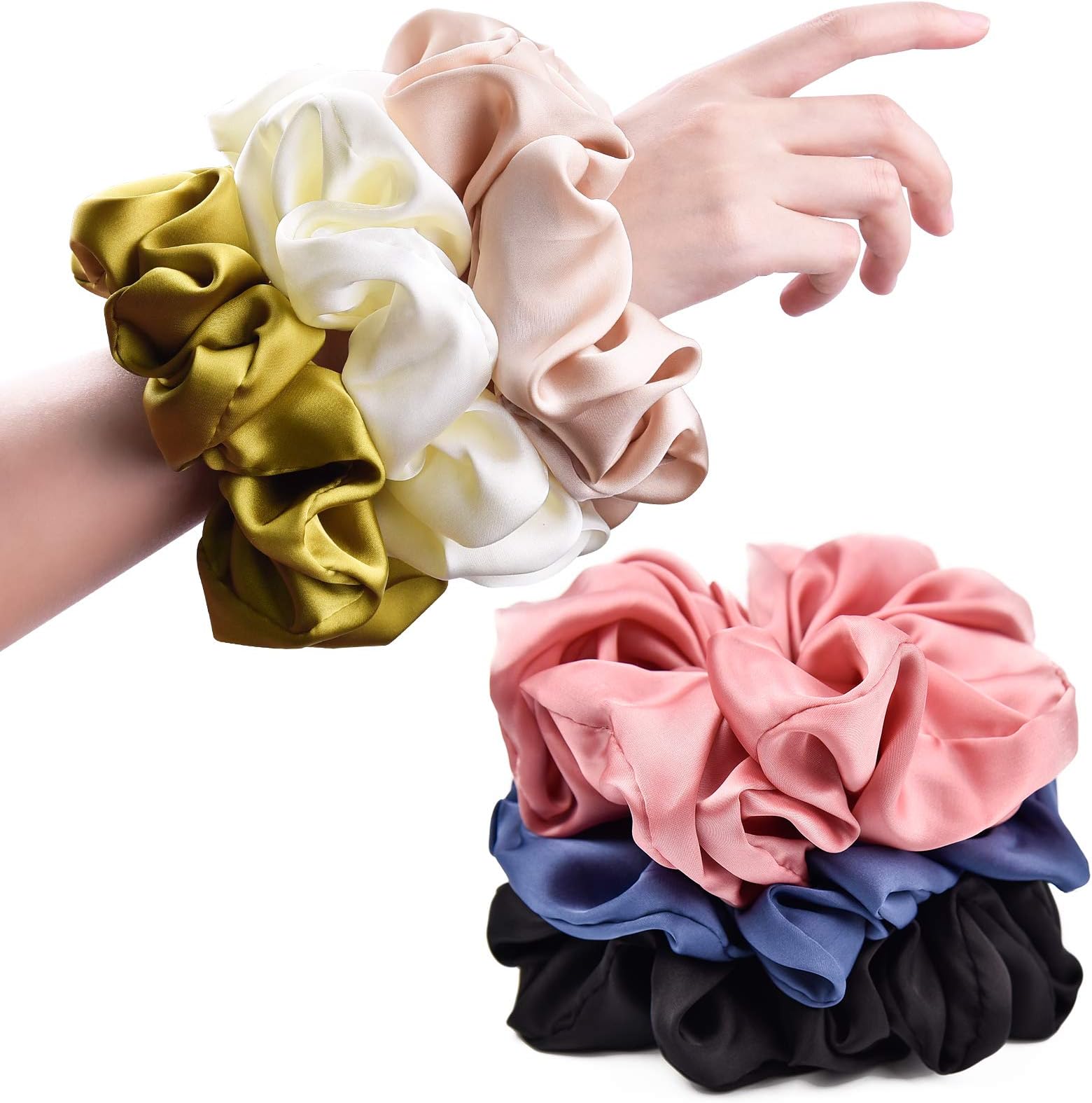 large satin scrunchies