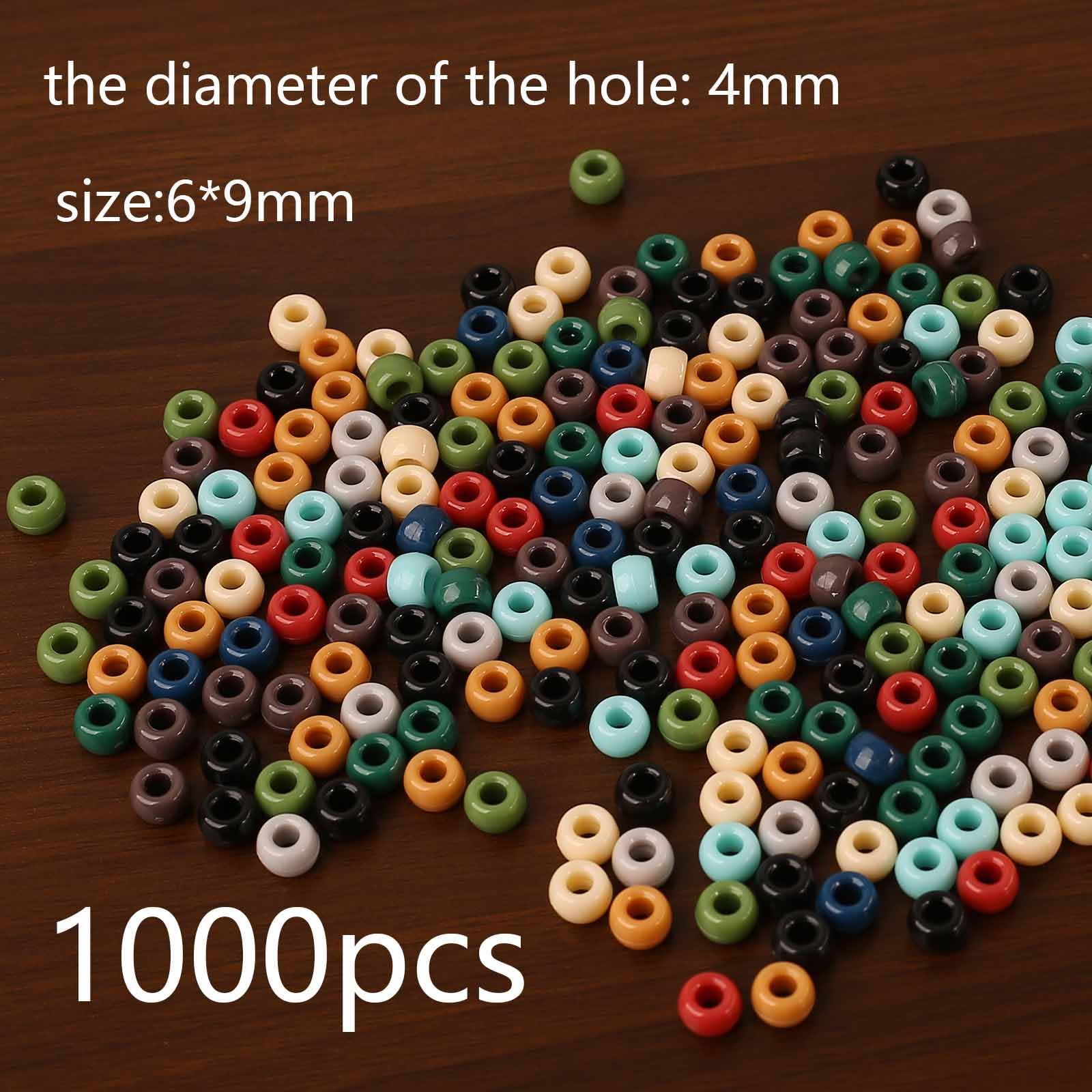 1200 Perline Pony Acriliche Colorate 9x6mm - 3 Colori Pastello Per Creare Gioielli, Portachiavi E Pendenti - 3