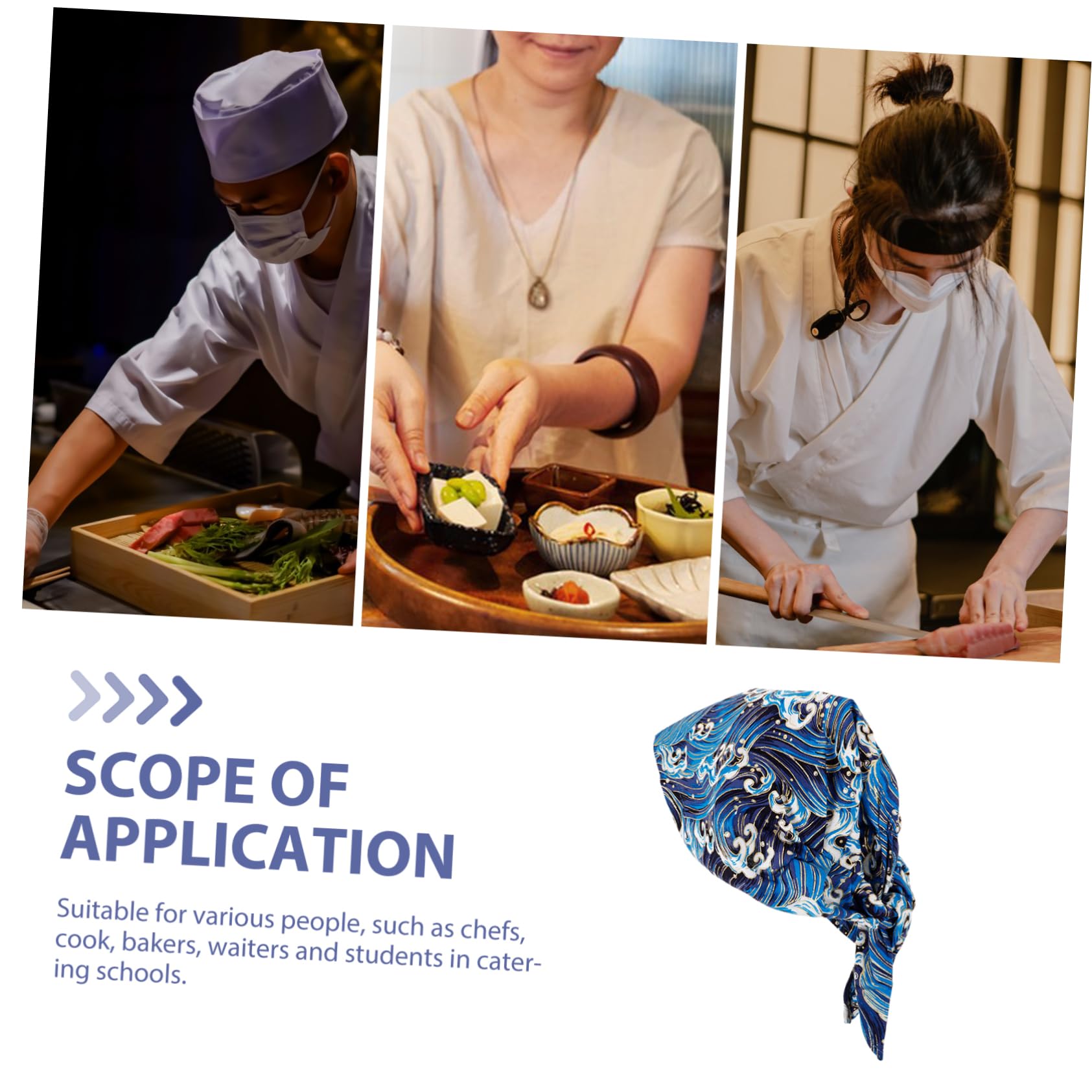 MAGICLULU Sombrero De Cocinero Gorro Cocinero Sombrero De Cocina Resistente Desgaste Gorros De Chef para Hombre Universal De Trabajo o De o Paño Blue