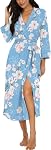 VINTATRE Femmes Kimono Robes Long Knit Peignoir Léger Soft Knit Vêtements de nuit Femmes V-col Casual Loungewear