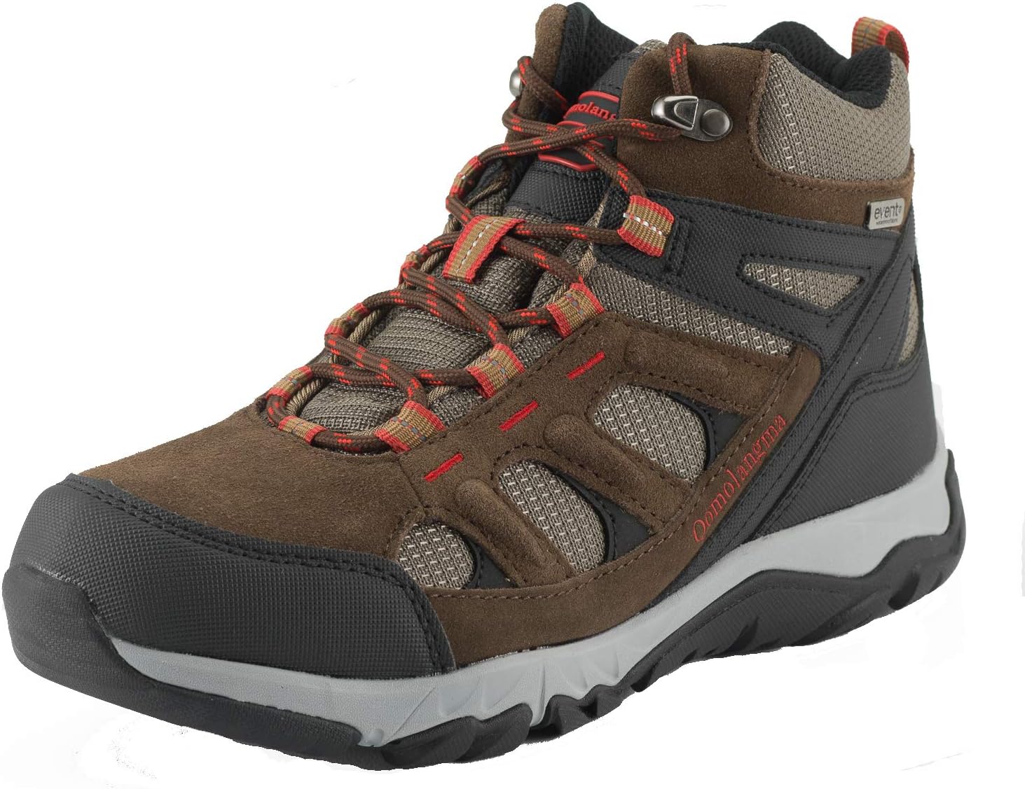 Qomolangma Women’s Waterproof Hiking Shoes Lightweight Non-Slip Breathable Running Camping Outdoor Trekking Sneakers Brown