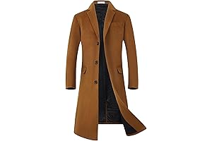 Men's Long Wool Trench Coat: Classic Winter Overcoat