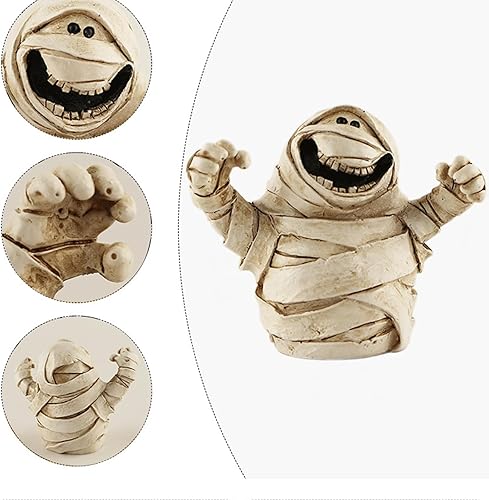 Miniatura 8 de Figuras de estatua de decoración de mesa de Halloween para interiores, esqueleto/cabeza de calabaza, fantasma/bruja para Halloween, decoración de